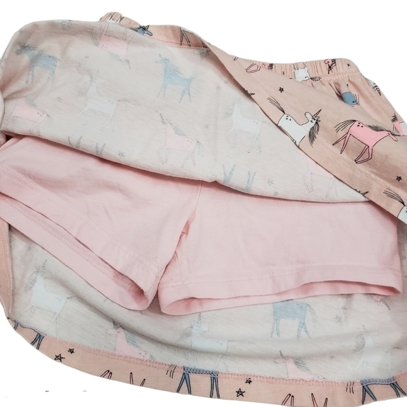 Carters Colorful Unicorn Pink Skort Skirt Shorts - Picture 3 of 5